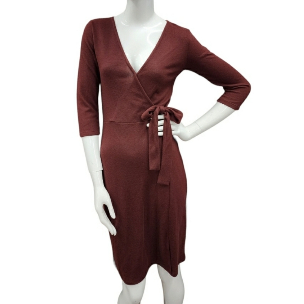Sanctuary Faux Wrap Dress 3/4 Sleeve Small
